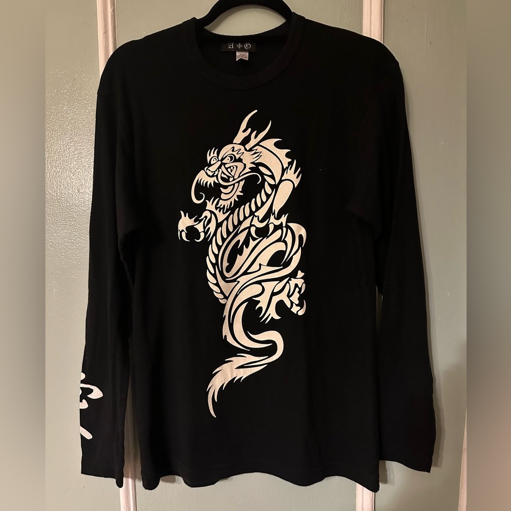 Black Long Sleeve with White Design